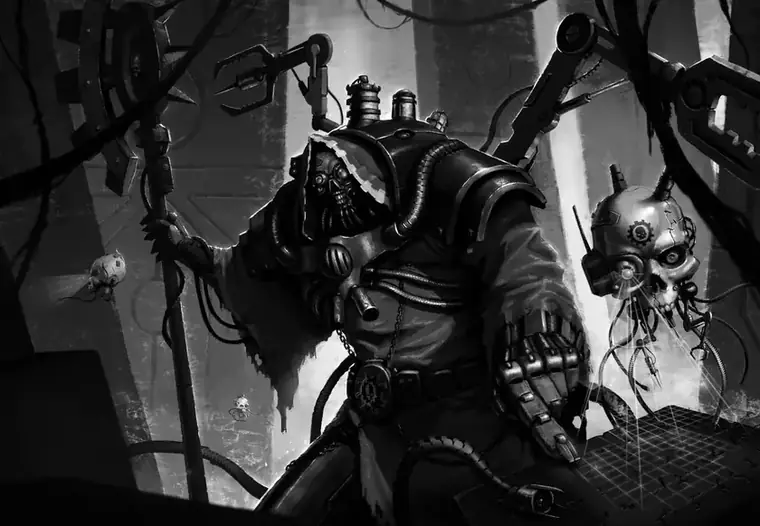 Adeptus Mechanicus (Ink Lineart Plate) by Andrei Drozhzhin (Ronin Art)