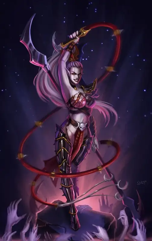 Warhammer artworks (Aeldari and magus) (Ynnari Blade) by Vesta (Skitoya) Menyachikhina