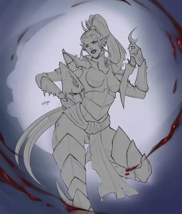 Female Dark Eldar Kabalite warrior (Plate 2) by Vesta (Skitoya) Menyachikhina