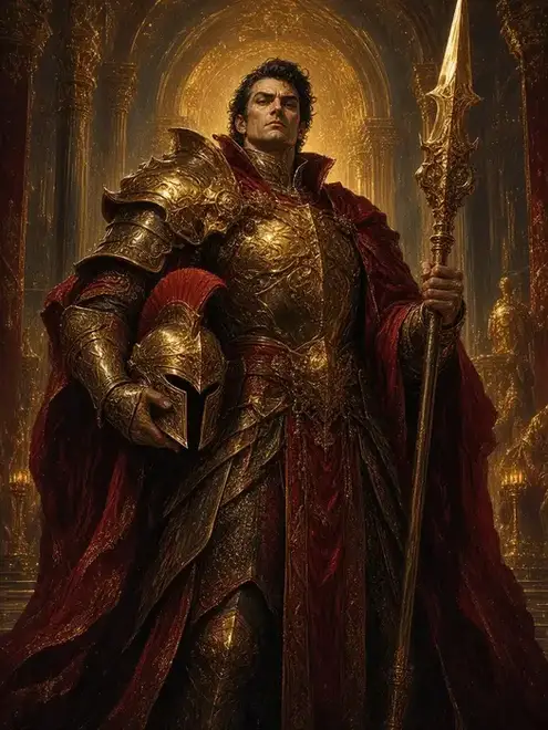 Constantin Valdor wielding wargear