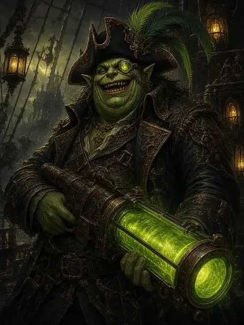 Kaptin Badrukk wielding wargear