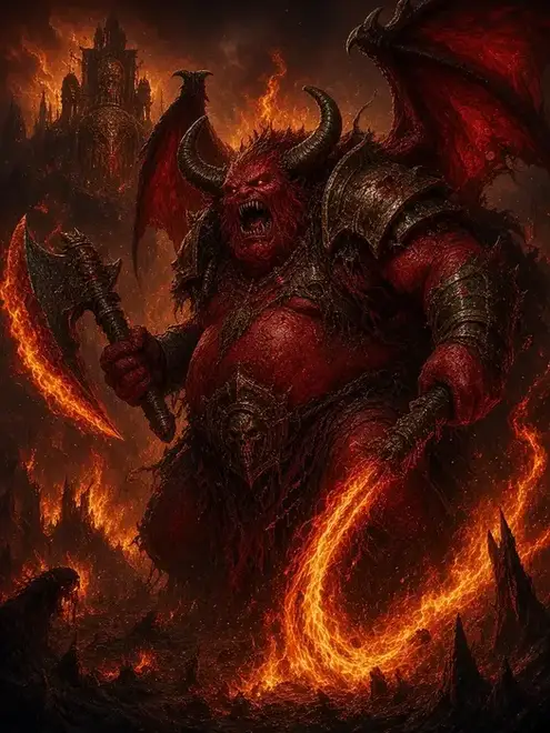 Skarbrand wielding wargear