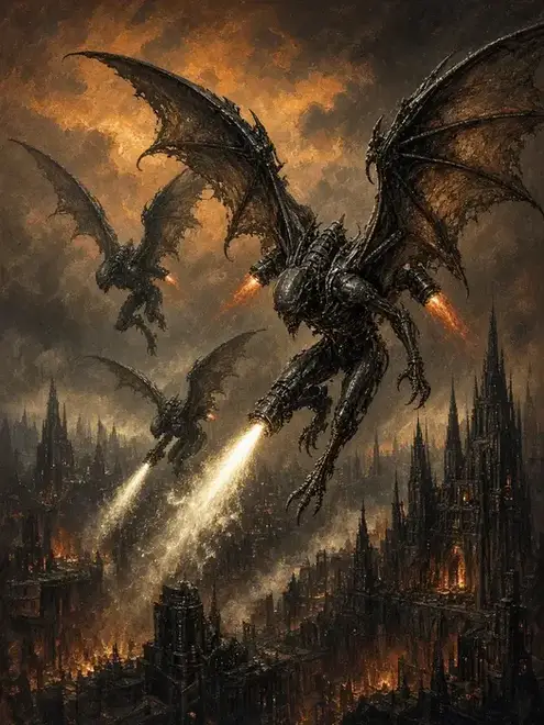 Pteraxii wielding wargear