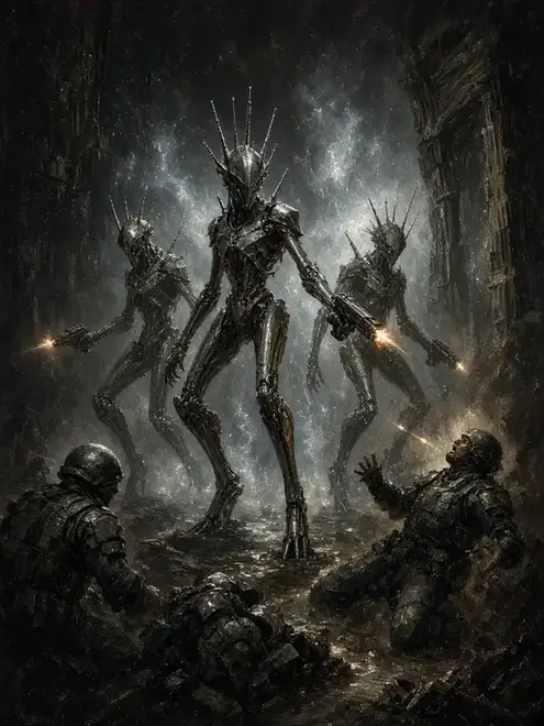 Sicarian Infiltrators wielding wargear