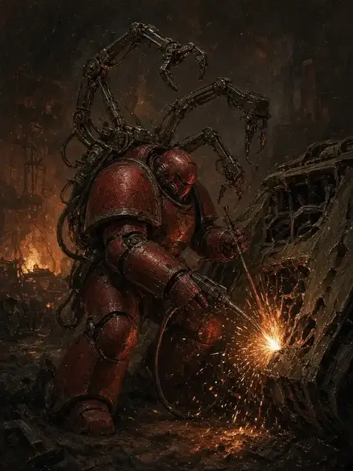 Techmarine wielding wargear